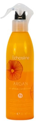 ECHOS LINE Argan Bi-Phase Après-shampoing - Conditionneur protecteur Echosline pour cheveux sensibles, traités et dévitalisés, sans rinçage, 300 ml