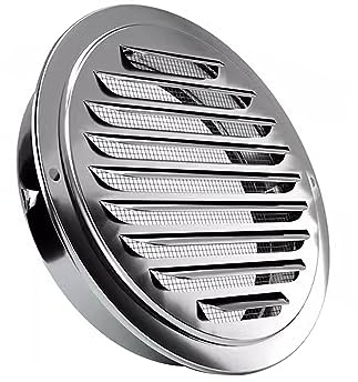 Lüftungsgitter Rund Abdeckung Edelstahl, Runder Lufthaube, Lüftung Aussenhaube, Wand Lufthaube, Edelstahl Zulufthaube, Edelstahl Ablufthaube Lüftungsgitter, für Küche, Schlafzimmer, Bad, Büro ( Color