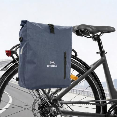 Bronea 3 in 1 Fahrradtasche Wasserdicht - 28L - Rucksack & Umhängetasche, Gepäckträgertasche für Fahrrad, WaterBlock Material, Integrierte Laptoptasche, Schnellmontage Gepäckträger | JEANSBLUE