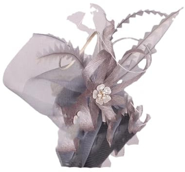 Yeuyyben Hochzeitshut für Damen, Party, Chapeau, Braut, Kopfbedeckung, Accessoires, Hochzeits-Fascinator, grau, Einheitsgröße