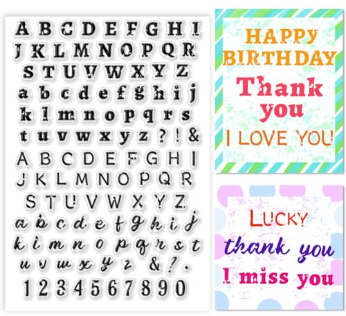 PH PandaHall Letter Number Clear Stamp, Alphabet-Silikonstempel Wald-Wörter-Stempel Transparenter Gummistempel für Paper Crafting Fotoalben, Urlaubskarten, Scrapbooking