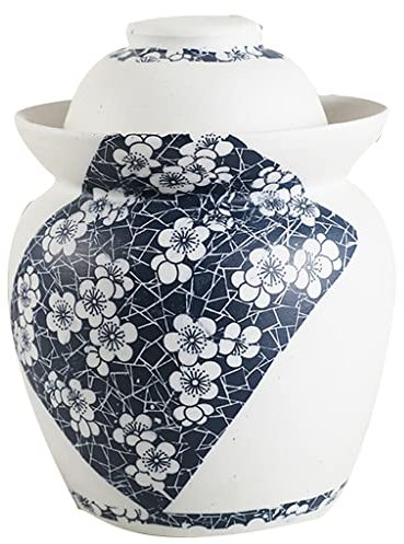 Pickle jar,Traditional Chinese Pickle Jar, Traditional Chinese Porcelain Pickle Jar, Ceramic Fermentation Crock Pickling Pot,Fermenting Jar with Water Seal Airlock Lid Stoneware(7KG)