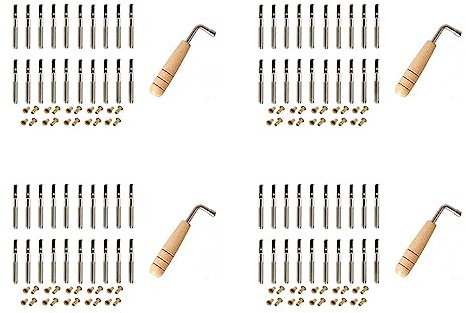 Ronlok 80 Teilige Stimm Nägel und 80 Teilige Nieten mit L-Förmigem Stimm Schlüssel für Lyre Harfe Kleine Harfe Musical Saiten Instrument