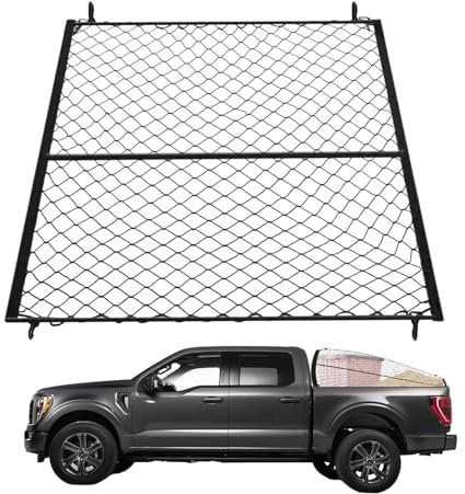 Kfz-Frachtnetze – 1,1 x 1,2 m Kofferraumnetz, hochelastisches, einlagiges Ladungsnetz für Pickup-LKW-Bett, robustes Ladungsnetz für Pickup-Trucks, SUVs, kleine Anhänger und Ladungssicherung
