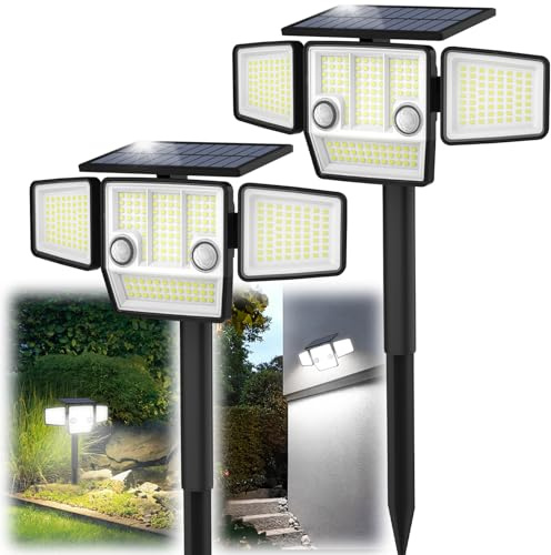 HAARAY Solar Lights Outdoor, Motion Sensor Outdoor Lights with Stakes
