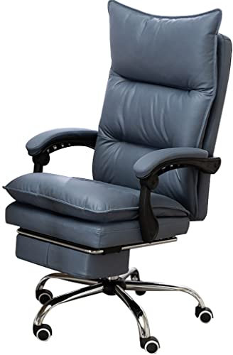 Komfortabler Tech Cloth Chefsessel Bürostuhl 360° Drehsessel mit Liegefunktion und Teleskop-Fußstütze Home und Office Managerial Chair und Stützlast