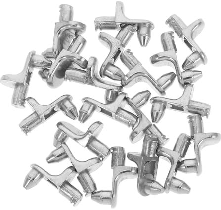 PRETYZOOM 20 Stück Regalstifte Aluminiumlegierung L-förmige Regalklammern Für Küchenschränke Stabile Halterungen Für Glasregale Vielseitige Regalclip Befestigung Für Holz Und Bücherschränke