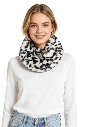 Lina & Lily Winter Loop Schal Snood Damen aus Kunstpelz