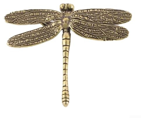Eawfgtuw Schubladengriffe aus Messing, Vintage-Stil, goldfarben, Libelle, Schmetterling, Antik-Finish, Möbelbeschläge für Schränke, Kommoden, Heimwerker (B)