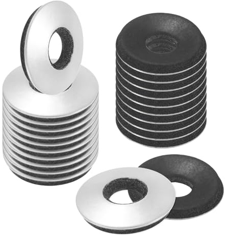 M METERXITY 50-Pack Arandelas De Goma De Sellado EPDM Con Adhesivo, Acero Inoxidable 304 1/4 x 5/8OD Arandelas De Neopreno Para Pernos/Tornillos/Maquinaria/Barcos/Techo