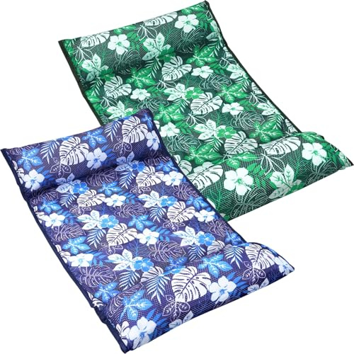 WERNNSAI 2 Pack Lilo Pool Inflatables Pool Floats Set with Cool Mesh Water Hammock Multi-Purpose 4-in-1 Saddle Lounge Chair Drifter for Swimming Beach Party Toys