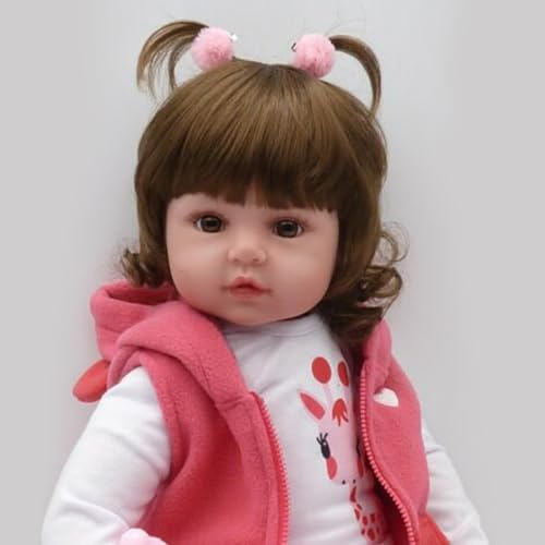 antboat 24 Zoll (60 cm) Reborn Puppe Mädchen - Handgefertigte lebensechte Babypuppe aus weichem Vinyl mit Zubehör - Neugeborenen-Simulator Spielzeug