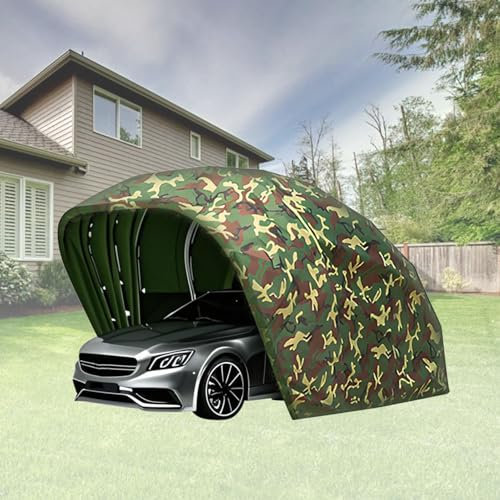 Mofgoe Garaje Plegable móvil semiautomático, cochera de Acero Inoxidable, toldo retráctil hidráulico para Coche, Carpa portátil para Fiestas, Tela Oxford 600D Resistente,Camuflaje,18 * 8.2 * 7.6ft