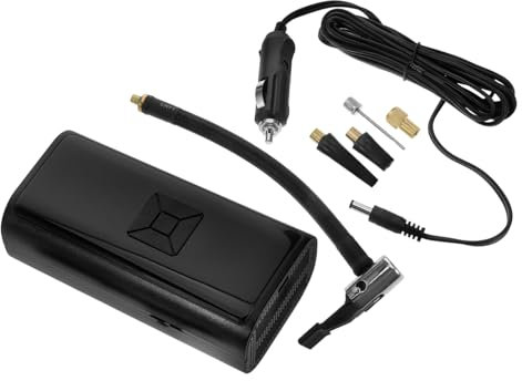 Alipis Compressore d'Aria Portatile per Pneumatici Auto e Bici Elettriche Arresto Automatico e Gonfiaggio Rapido, Compatto in ABS per Impiego Domestico e Viaggi