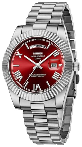 NIBOSI Herrenuhr Analoge Quarzuhr Roségold Silber Tag und Datumsanzeige | Wasserdicht Edelstahl Uhren für Herren Männer Business Casual Klassiker Armbanduhr