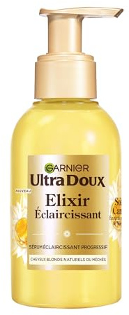 Garnier Ultra Doux Serum zum Aufhellen von blonden Haaren, Kamille, Honig | Thermoaktive Formel, mattes Blond, Flasche aus recyceltem Kunststoff, ohne Silikon, Kamille Camille Camille