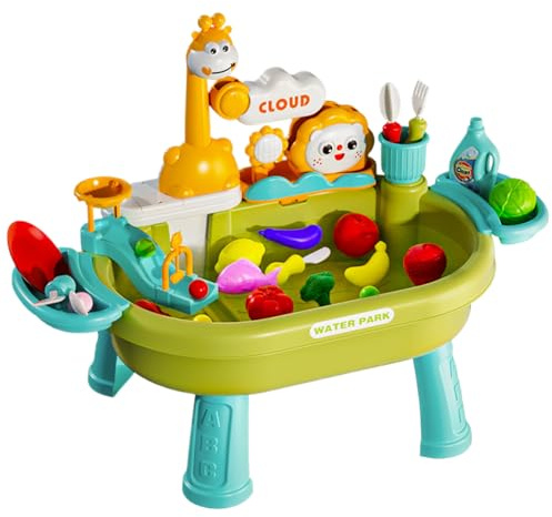 Water Table, Activity Set, Toddler Station, ABS Kitchen Toy, Fishing Game Feature, 23.62 x 12.99 x 17.32 inches, 1550 g Weight, for Preschool Park, Daycare Camping, Indoor Patio, Outdoor Summer