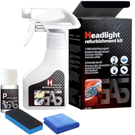 Headlight Restoration Spray, 2025 Upgraded Ceramic Headlight Restoration Kit, Car Headlight Cleaner Set for Cars, Trucks, SUVs, Motorcycles (1PC)