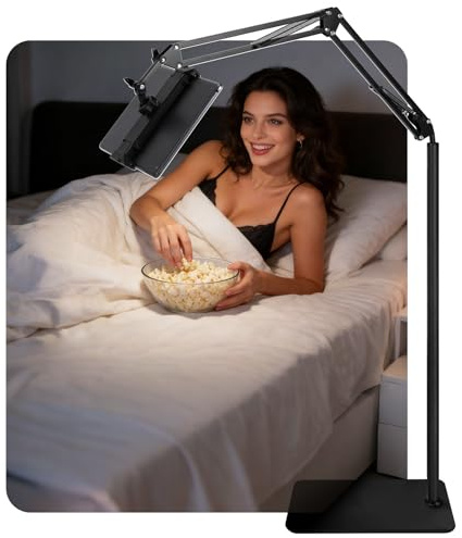 MOPUBZO Supporto per Tablet da Pavimento, Regolabile, Girevole a 360 Gradi, Universale, Base Resistente, per iPad, iPhone X, iPad Pro o altri dispositivi da 5,5-12,9 pollici