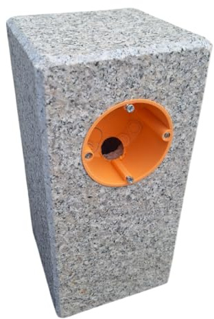 Einzelsteckdose Granit Naturstein G603 25 x 12 x 12 cm Granitsteckdose Gartensteckdose Außensteckdose Natursteinsteckdose Einzelsteckdose Granitpalisade Steinsteckdose Steckdosensäule