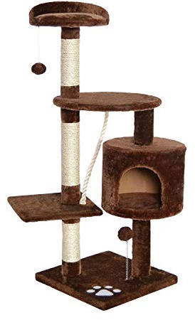 EGLEMTEK Albero per Gatto con Graffiatoio Cuccia Giocattolo Gatti Parco Giochi Tiragraffi in Sisal Naturale (Rubik 30061)