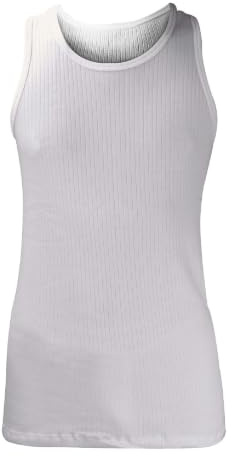 HEAT HOLDERS - Mens Winter Warm Cotton Thermal Underwear Sleeveless Vest (X-Large (44-46 Chest), White)