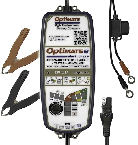 OptiMate 6 Select 12V Motorcycle Car Smart Automatic Battery Charger Optimiser with Power Supply Mode