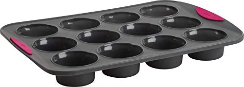 Trudeau Silicone Muffin Pan, 12 Cup, Fuchsia (Model: 05115197KR)