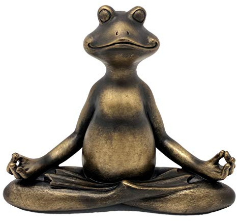 Nature's Mark 6 H Resin Meditating Yoga Frog Statue Figurine Home Decorative Accent Decor for Tabletop Living Room Bedroom Office Desktop Cabinet Shelf
