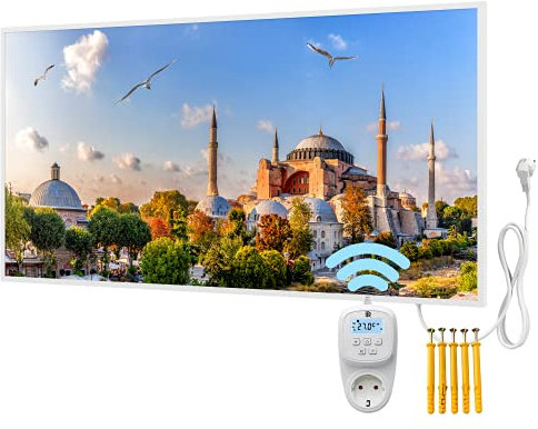 BR Bringer Bild Infrarotheizung mit Rahmen 1000 Watt - Bildheizung mit UV Druck - 120x60x1,8cm - Istanbul, Türkei