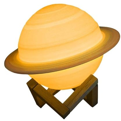 Goshyda Saturn Light Lamp with Remote Planet Lamp 16 Colors with Wood Stand for Kids Room Kids Lamps for Bedrooms Girls Lamps for Bedroom