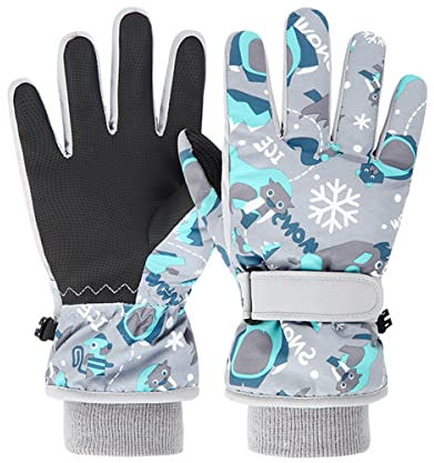 Kuukaas Handschuhe Kinder Wasserdicht Skihandschuhe Snowboard Handschuhe Kinder Winterhandschuhe Kinder 9-12 jahre Fahrradhandschuhe Reithandschuhe Kinder