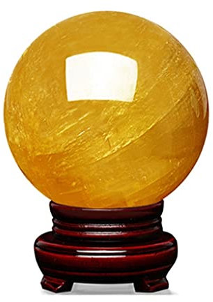 Kristallkugel Dekokugel Feng Shui Kristallkugel Wahrscheinliche Kugel gelbe Kristallkugel Veranda Dekoration Kristallkugel Kristallkugel Ornamente Blickende Weissagung oder Feng Shui ( Color : Geel ,