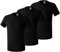 Erima 3er Pack Teamsport T-Shirt, Schwarz, XL