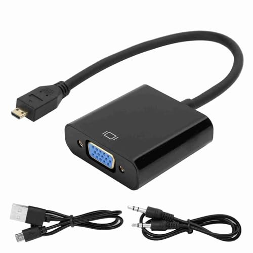 Cable Matters Aktiver Micro HDMI zu VGA Adapter mit Stromversorgung für 1080p Auflösung und klare Bilder mit stabiler Verbindung