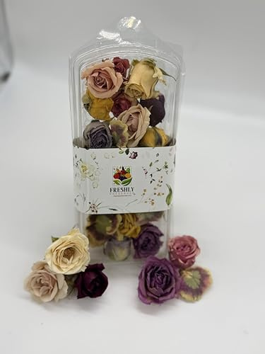 Freeze-Dried Mini Roses 0.2 oz | About 20 Edible Rose Flowers | Dried Edible Petals for Cake Decoration, Cupcakes, Desserts, Baking, Food Garnish, Culinary Use, Party, and Special Occasions