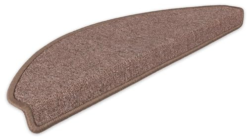 Kettelservice-Metzker Stufenmatten Ariston im Sonderformat 64/20cm Halbrund Braun 15 Stück Treppenschutz Treppenteppich