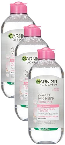 Garnier SkinActive, Acqua Micellare Tutto in 1, Pelli sensibili, Maxi formato, 400 ml (Confezione da 3)
