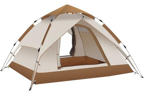 Strandmuschel Pop Up Zelt 3-5 Personen Strandzelt Groß, Strandüberdachung Sonnenschutz Mit Netzfenster, Einfacher Aufbau, Für Strand, Camping, Angeln (Color : /Khaki)