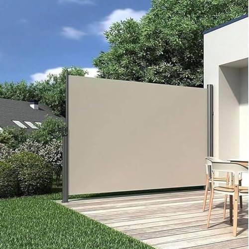 AOZENG Terraza Extensible De Protección De Vistas， Persianas Exteriores，180 X 300cm Antracita, Toldo Lateral Impermeable, Cortina Enrollable Lateral para Balcón, Terraza, Jardín(Beige,180 * 300cm)