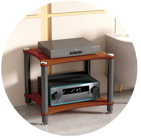 HIFI Ljudskåp 1/2/3/4-lagers HIFI Stativ Skivspelare MDF Ställ Ljudställ Hemmabio Konferensrum Utrustning Skåp (Färg: Brun, Storlek: 60 * 48 * 40cm (2 nivåer))
