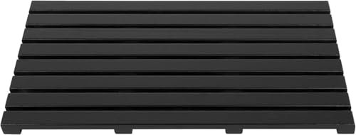 MantraRaj Bamboo Duckboard Bath Mat Anti Slip Mat Spa, Bath, Shower Bathroom Decor Easy to Clean Water Resistant Shower Mat Slatted Duckboard Design Multipurpose Bath Mat (Black)