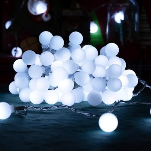 Blendend Guirnalda de luces LED blancas frías, 10 m, batería 3AA, ideal para decoraciones interiores y exteriores.