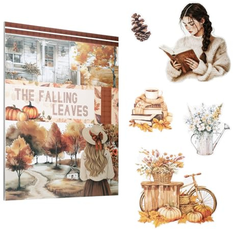 Lychii Rustikale Herbst-Scrapbooking-Aufkleber, 210 gestanzte Journaling-Aufkleber, Ästhetisches Planer-Zubehör für Bullet-Journals, Kartenherstellung & Collagen