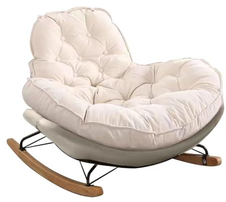 Upholstered Rocking Chair Glider Rocker High Back Arm Chair Modern Rocking Accent Chairs Comfy Side Chair for Nursery Bedroom Living Room(Mint Green)