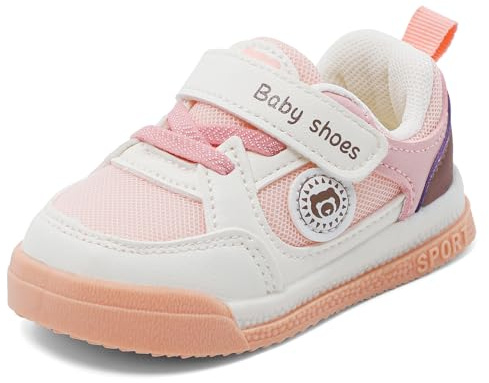 MASOCIO Tofflor Baby pojkar flickor skor första steg skor med halkfri mjuk gummisula, Rosa, 20 EU