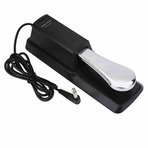 6,5 MM Schnittstelle Sustain Pedal, Rutschfeste Gummiboden Keyboard Pedal, Universal Keyboard Piano Sustain Pedal Keyboard mit 160cm Kabel für Elektronische Keyboards Digitalpianos