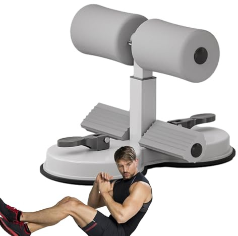 Sit-Up-Stange für den Boden, Sit-Up-Fußhalterung, Sit-Up-Trainingsstange mit Doppel-Saugnapf, verstellbare Fußhalterung – Indoor-Sit-Up-Gerät für Zuhause, Bauchmuskeltrainingsgerät für Männer und