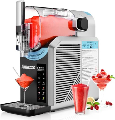 Machine à neige glacée pour la maison 15 à 60 minutes, pas besoin de glace, machine à boissons congelées, auto-nettoyante, 7 programmes prédéfinis pour margarita, frappe, smoothies, soda