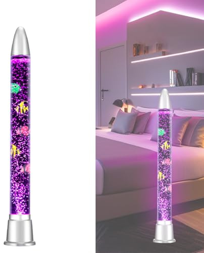 UEGFSIJRF Lámpara de Burbujas con Movimiento silencioso y luz Ambiental de 7 Colores, decoración Zen for aliviar el estrés, luz Nocturna for niños y Ayuda for la meditación.(88cm/34.64in)